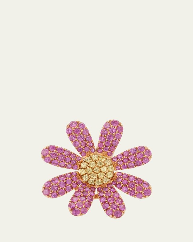 18k Rose Gold Margaret Single Earring With Pink Sapphire